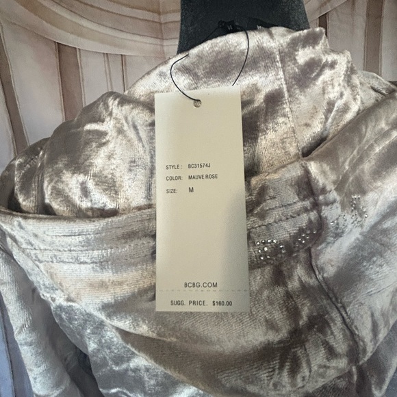 BCBGMAXAZRIA ChampagneVELVET LIKE JOGGER SOFT LIGHT FABRIC quite an elegant look - Picture 8 of 9